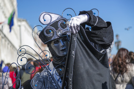 mysterious traditional mask, Carnival of Veniceのeditorial素材