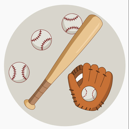 Baseball bats and ball with base on a white background. Vector illustration.のイラスト素材