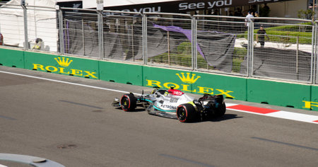 Baku, Azerbaijan - 10 June 2022: Race Start at Formula 1 Grand Prix of Baku 2022