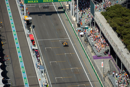 Baku, Azerbaijan - 10 June 2022: Race Start at Formula 1 Grand Prix of Baku 2022のeditorial素材