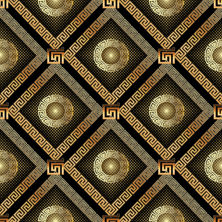 Dotted gold 3d halftone seamless pattern. template vector illustrationのイラスト素材