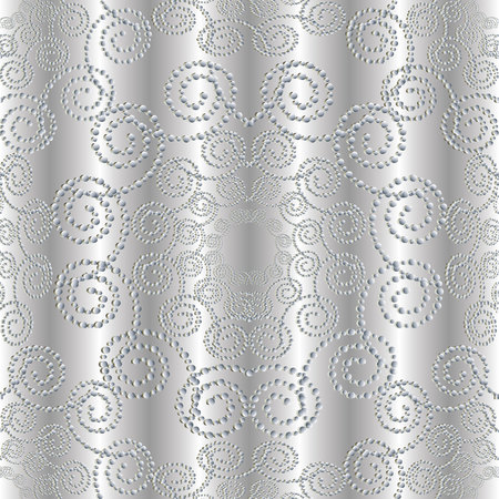 Dotted silver 3d seamless pattern.のイラスト素材
