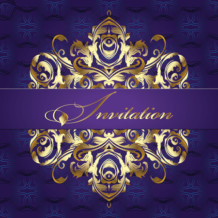 Baroque style pattern. Vintage Invitation designのイラスト素材