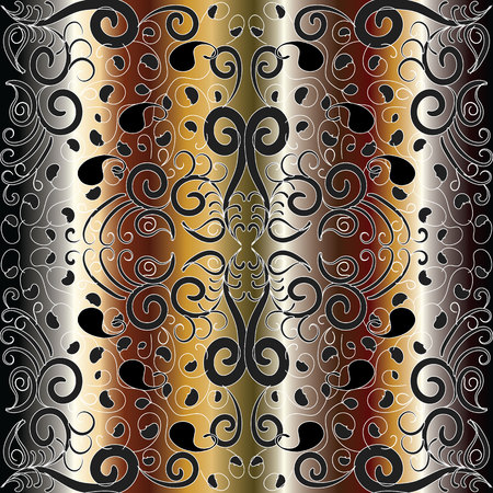 Paisley gold seamless pattern.のイラスト素材