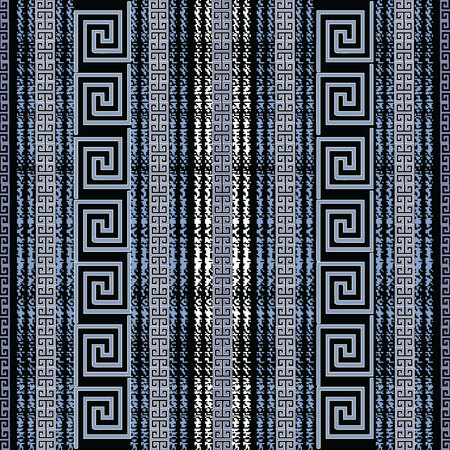 Grunge chalk striped greek seamless pattern.の写真素材