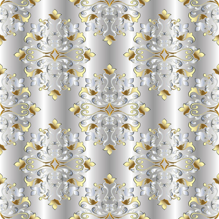 Vintage damask seamless pattern.のイラスト素材