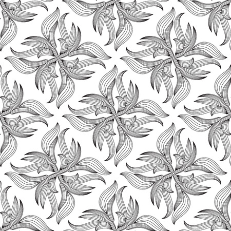 Floral seamless pattern.White background.のイラスト素材