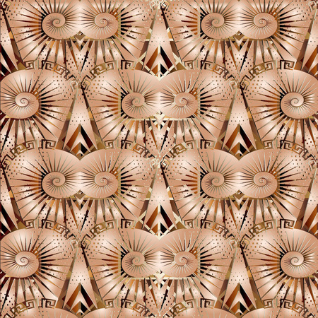 3d ornate geometric greek seamless pattern.のイラスト素材