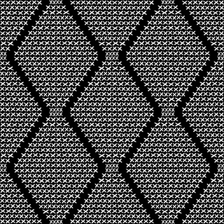 Cross embroidery vector seamless pattern. Tapestry cross stitching monochrome geometric background....