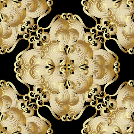 Floral ornamental patterned background. Vintage hand drawn swirl striped paisley flowers. Ornate ethnic style decorative ornament. Textured design with wavy linesのイラスト素材