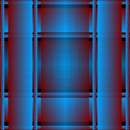 Striped grunge 3d vector seamless pattern. Textured plaid blue background. Tartan repeat grungy backdrop. Vertical and horizontal stripes, borders, lines. Geometric abstract lines design. 3d wallpaperのイラスト素材