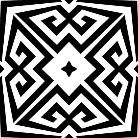 Geometric black and white elegant greek style vector seamless pattern. Ornamental geometric ethnic background. Abstract trendy patterned backdrop. Tribal modern ornate greek key meanders ornamentsのイラスト素材