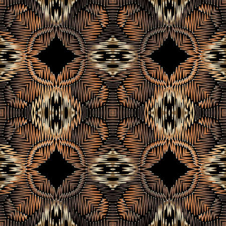 Embroidery floral vector seamless pattern. Baroque ornaments. Grunge background. Tapestry wallpaper....
