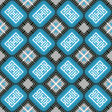 3d lines mandala pattern. Greek key meanders round ornament. Line art ornamental vector network...