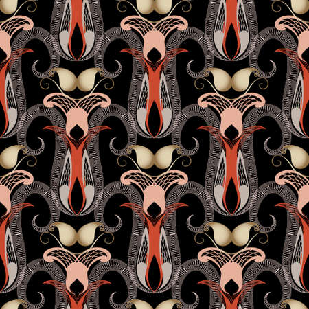 Floral Paisley seamless pattern. Ethnic style ornamental vector background. Beautiful paisley...