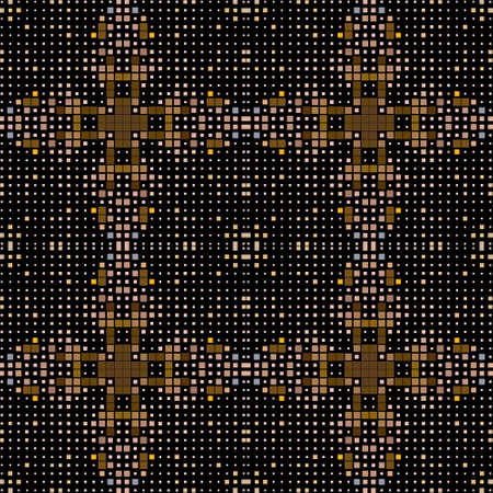 Halftone seamless pattern. Ornamental half tone geometric background. Repeat squares backdrop....