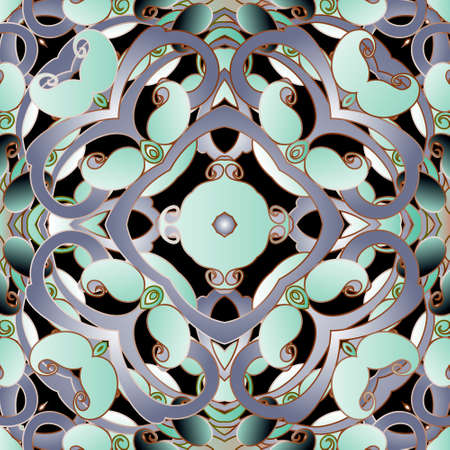 Paisley seamless pattern. Vintage patterned background. Vector ethnic style paisley flowers with...