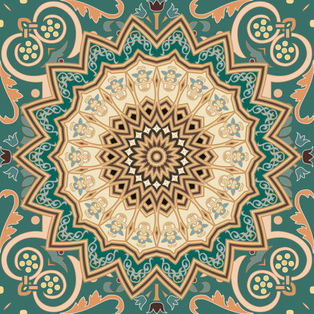 Vintage floral seamless pattern. Vector ornamental old style background. Repeat Damask backdrop....