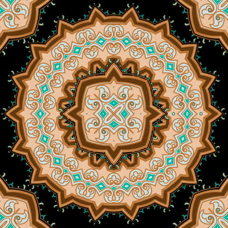 Arabesque seamless pattern. Ornamental floral background. Repeat colorful vector backdrop. Ethnic...