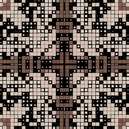 Pixel seamless pattern. Mosaic squares colorful vector background. Repeat digital grid backdrop....