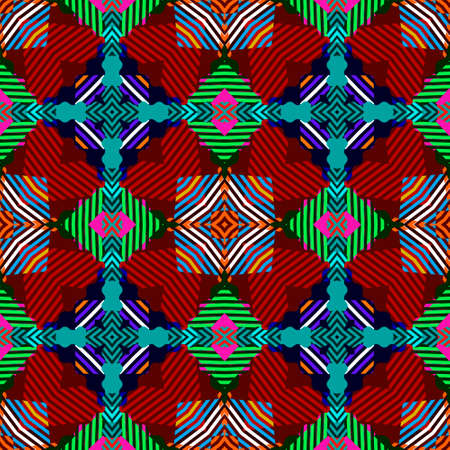 Scottish style plaid seamless pattern. Tartan colorful vector background. Striped geometric repeat...
