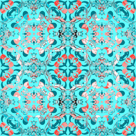 Paisley seamless pattern. Floral colorful ornamental background. Vector ethnic style repeat backdrop. Decorative Paisley Flowers ornaments. Ornate beautiful patterned design.のイラスト素材