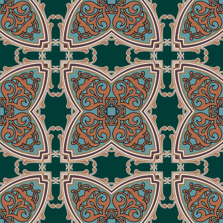 Floral arabesque seamless pattern. Ornamental vector background. Patterned repeat backdrop. Vintage...