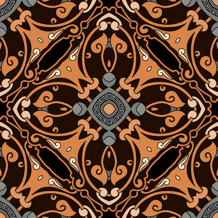 Vintage seamless pattern. Arabesque ornamental vector background. Patterned repeat backdrop....
