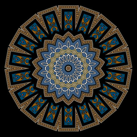 Floral round mandala pattern. Arabesque ornamental vector background. Ethnic backdrop. Vintage...