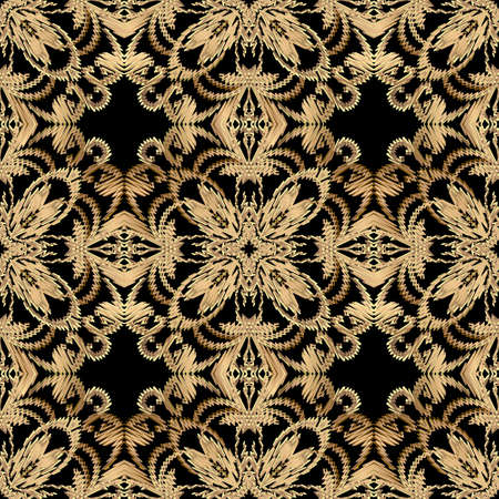 Embroidery floral seamless pattern. Vector textured tapestry background. Repeat luxury backdrop....