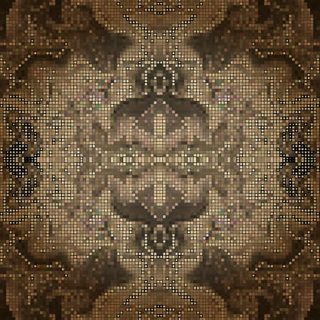 Textured halftone seamless pattern. Abstract geometric half tone background. Modern golden fantasy...