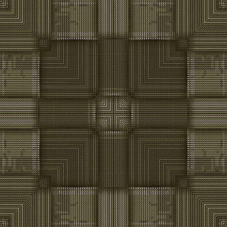 Textured halftone striped 3d seamless pattern. Square frame. Grunge hounds tooth style zigzag lines...
