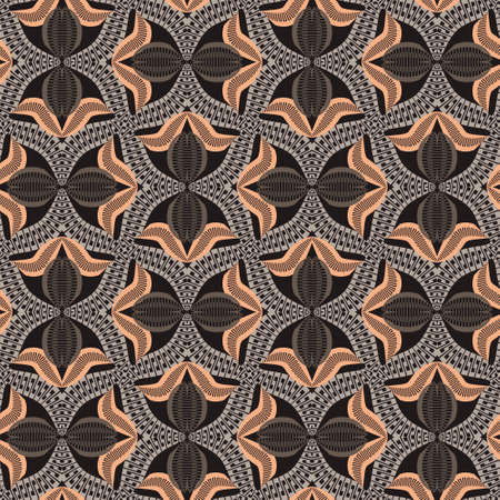 Grid intricate greek seamless pattern. Greek key meanders floral vector background. Tribal ethnic...