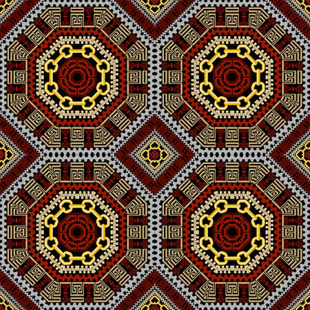 Ornate Greek vector seamless pattern. Repeat tribal abstract background. Greek key, meanders ethnic...