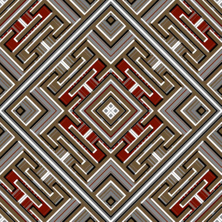 Textured elegant traditional seamless pattern. Greek ornamental vector background. Patterned repeat...