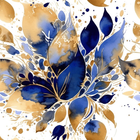 Watercolor beautiful abstract flowers seamless pattern. Dirty spotty watercolor vector background. Hand drawn painted flowers, leaves, spot. Modern artistic isolated ornament on white. endless textureのイラスト素材