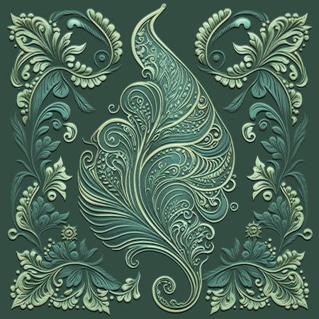 Textured vintage emboss 3d lines Paisley seamless pattern. Floral embossed ethnic style background. Grunge modern backdrop. Line art flowers, leaves. Hand drawn surface relief 3d paisley ornaments.のイラスト素材