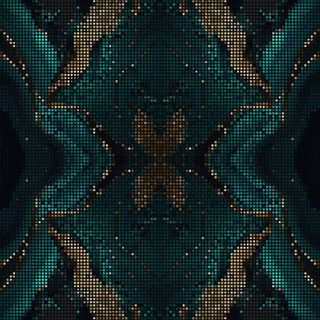 Halftone textured squares mosaic seamless pattern. Half tone tapestry vector background. Modern...