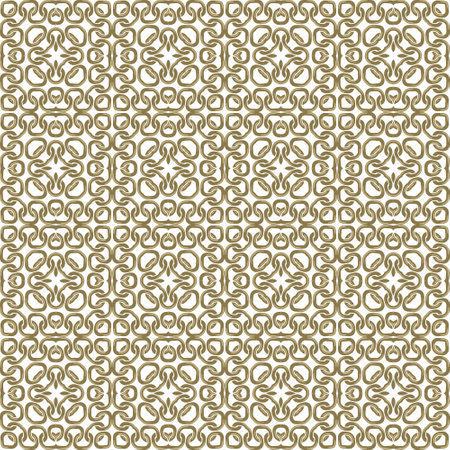 Gold grid chains knots seamless pattern. Ornamental vector celtic style floral background. Repeat...