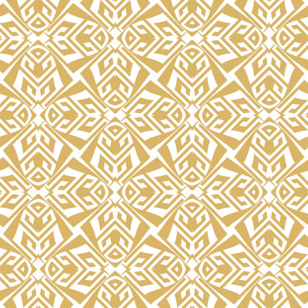 Ethnic traditional greek kaleidoscope style golden seamless pattern. Ornamental trendy vector background. Abstract tribal tradition ornaments. Greek key meanders. Repeat patterned endless texture.のイラスト素材