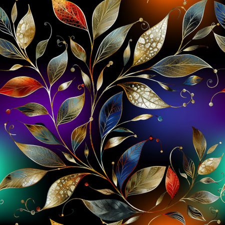 Glowing neon illuminated style watercolor drawing exotic flowers glowing seamless pattern. Glow beautiful colorful modern vector background. Bright shiny repeat tropical backdrop. Endless texture.のイラスト素材