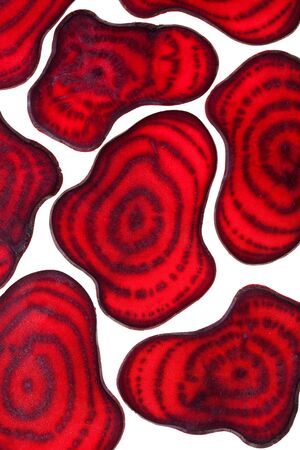 Beetroot sliced and isolated on white