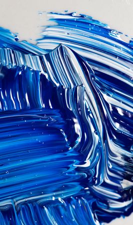 Abstract Handpainted Acryl Color Background in Blue and Whiteの写真素材