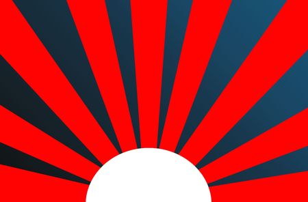 Illustration of a sparkling colorful background with Red Rays and White Sunの写真素材