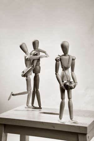 Jointed Doll thinking about suicide after getting rejectedの写真素材