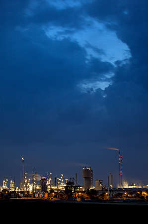 Chemical Factory in Ludwigshafen Germany at nightの写真素材