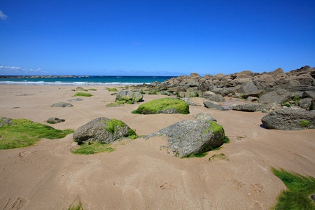Coast and Beach near Cap Frehel in Brittany Franceの写真素材