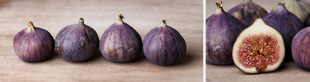 Panoramic Format Collage with Ripe Figsの写真素材