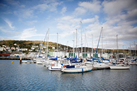 FECAMP, FRANCE - APRIL 8, 2015: Town and Ships in Port at Fecamp Normandy France on September 30 2012のeditorial素材