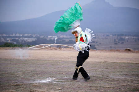 Charro , Mexican Dancer in traditional costume, folk dance on Tlaxcala Mexico Carnival